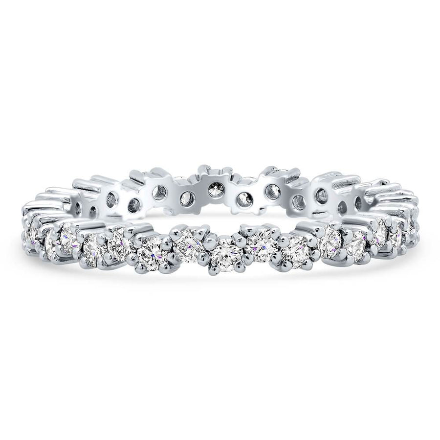 Stacking Alternating Round Diamond Eternity Ring - 0.75 cttw Diamond Wedding Rings deBebians 