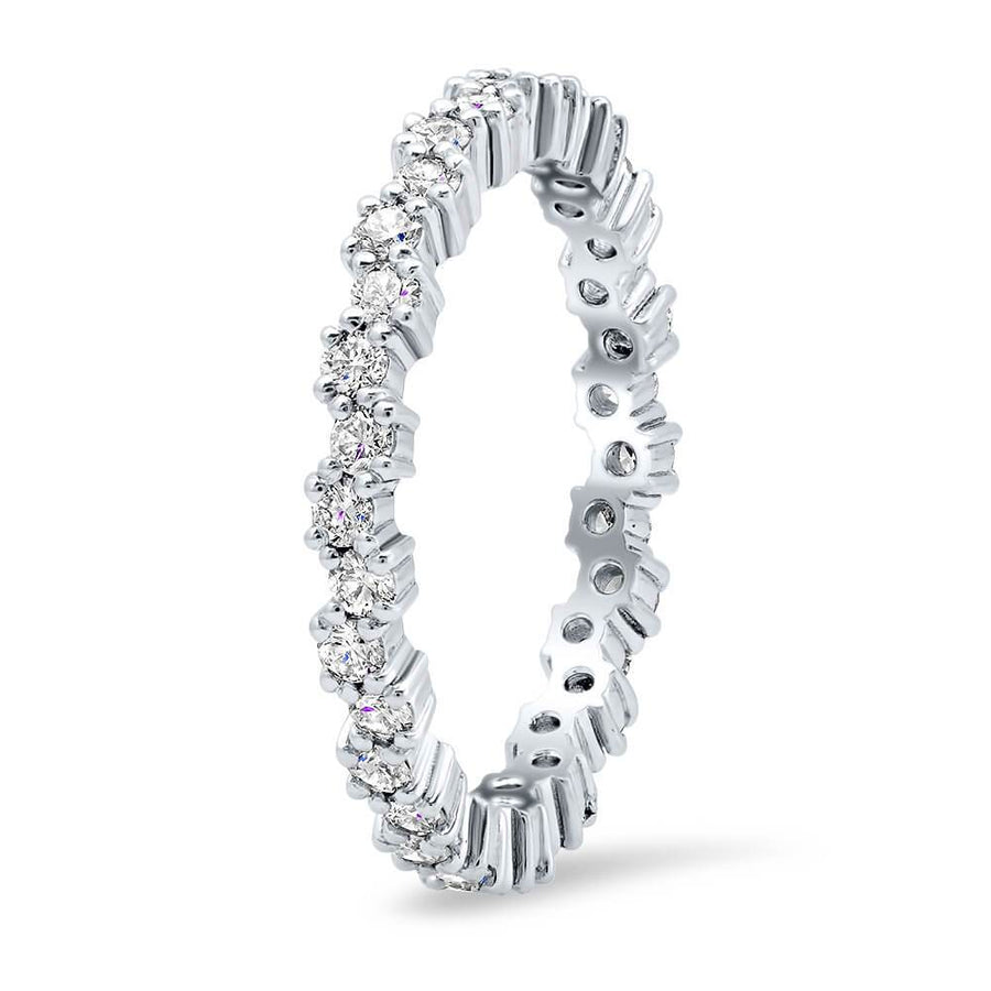 Stacking Alternating Round Diamond Eternity Ring - 0.75 cttw Diamond Wedding Rings deBebians 