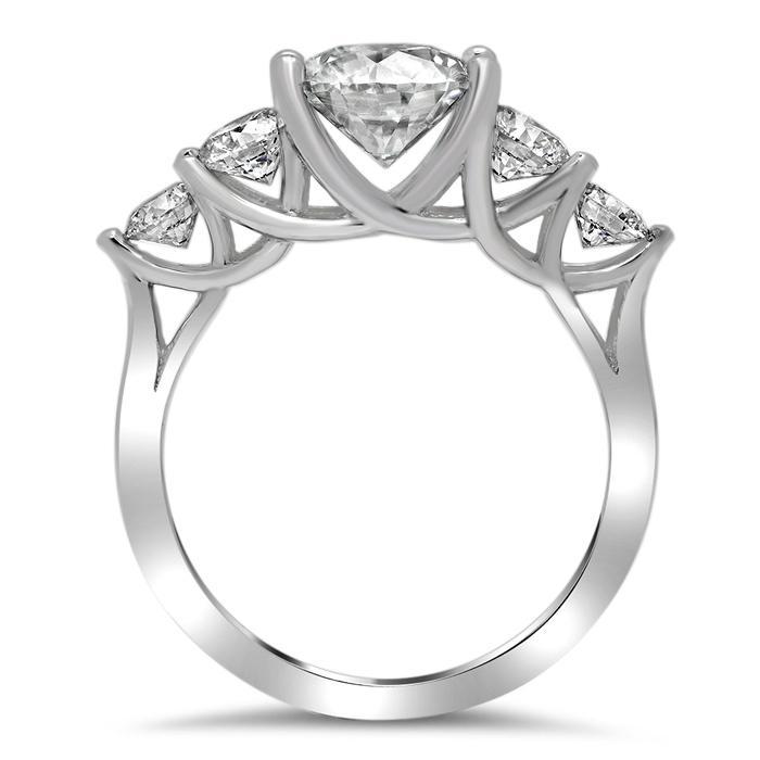 Tapered Trellis Five Stone Engagement Ring Diamond Accented Engagement Rings deBebians 