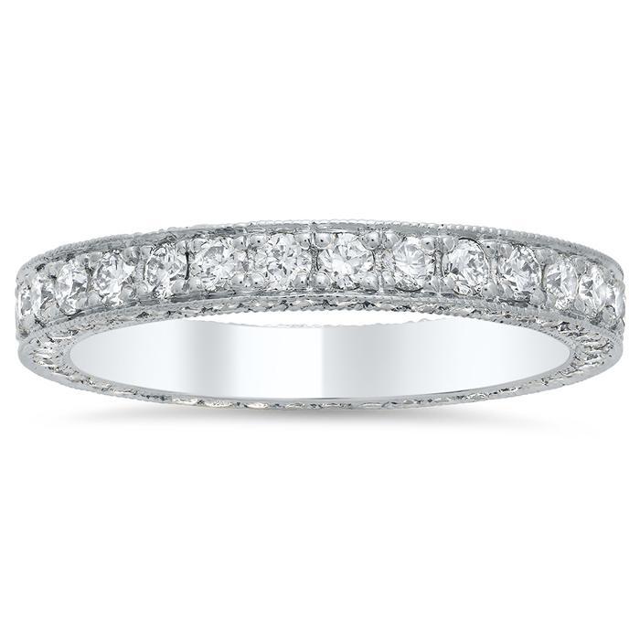 Round Brilliant Cut Pave Set Diamond Eternity Band - 1.00 carat Diamond Eternity Rings deBebians 