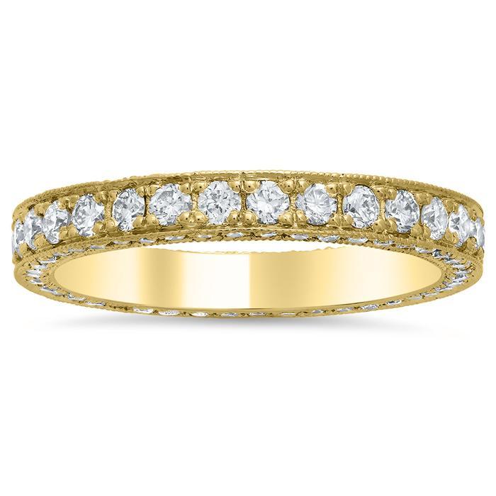 Round Brilliant Cut Pave Set Diamond Eternity Band - 1.00 carat Diamond Eternity Rings deBebians 