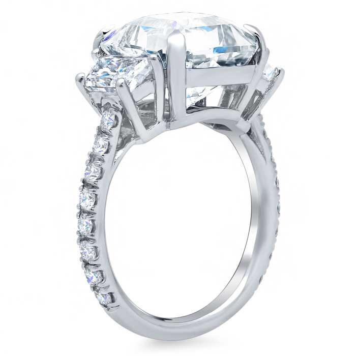 Stone Trapezoid Diamond Engagement Band Ring deBebians