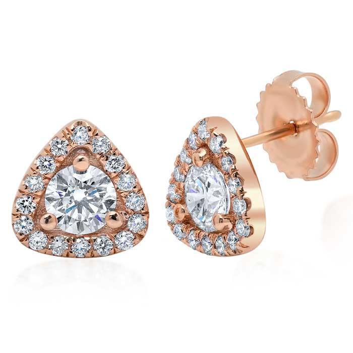 Triangular Diamond Halo Earrings Diamond Halo Earrings deBebians 