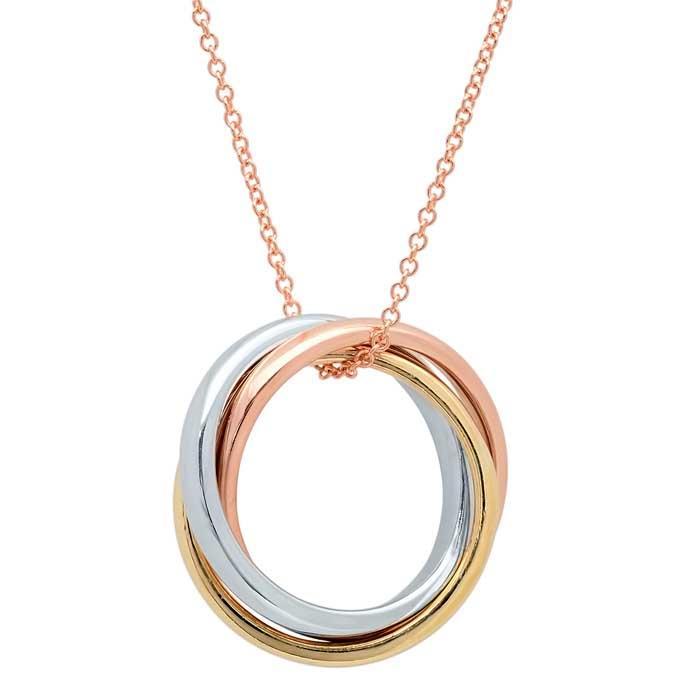Trinity Infinity Ring Pendant Necklace in Gold | deBebians