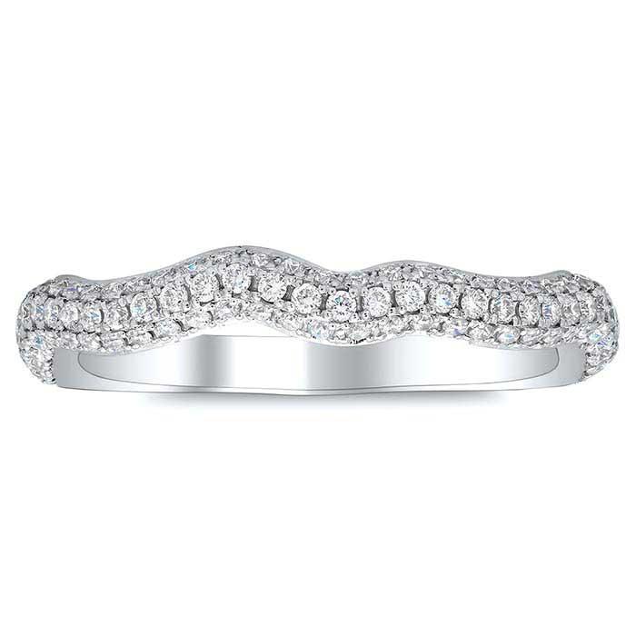 Diamond Twist Shank Pave Band Diamond Wedding Rings deBebians 