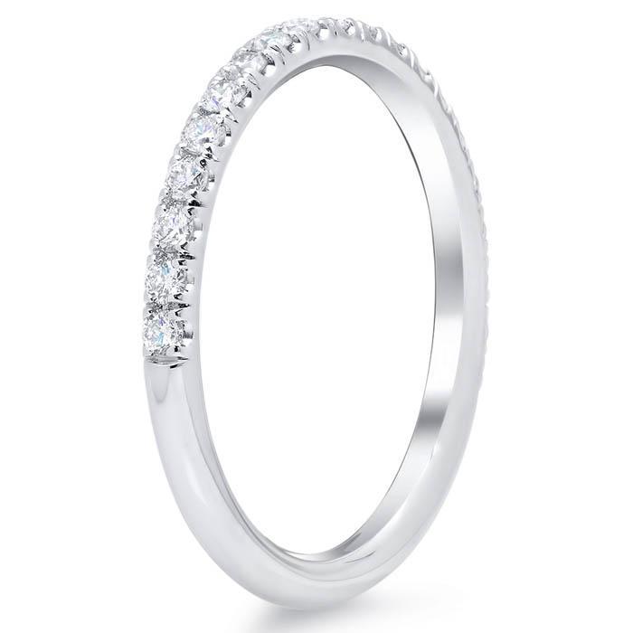 U Pave Diamond Wedding Band Half Eternity Rings deBebians 