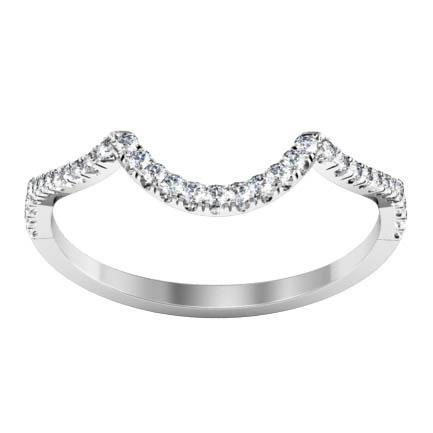 U-Pave Diamond Wedding Ring Half Eternity Rings deBebians 