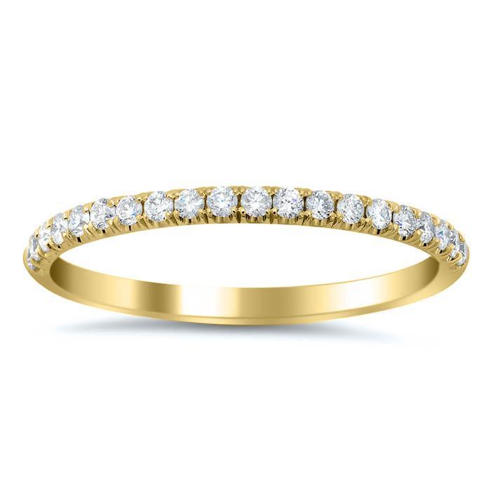 U-Pave Wedding Ring with Diamonds Half Eternity Rings deBebians 