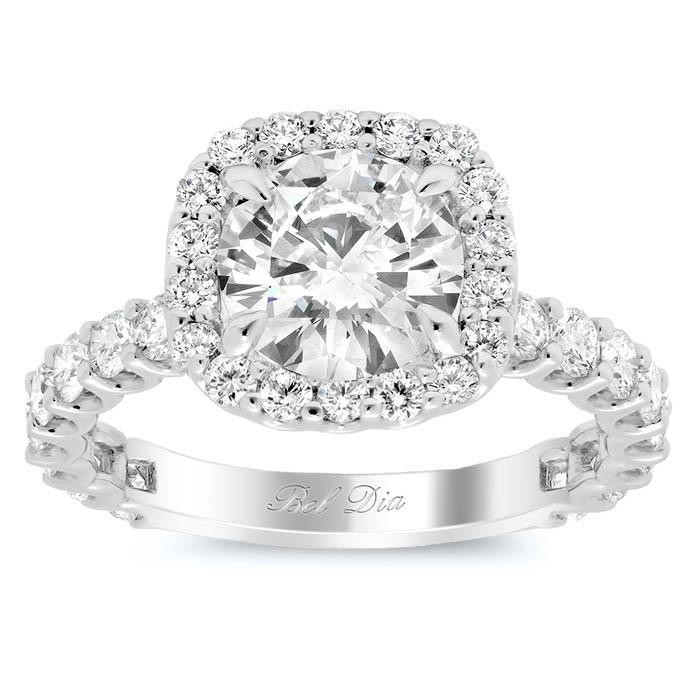 U-Prong Halo Engagement Ring Halo Engagement Rings deBebians 