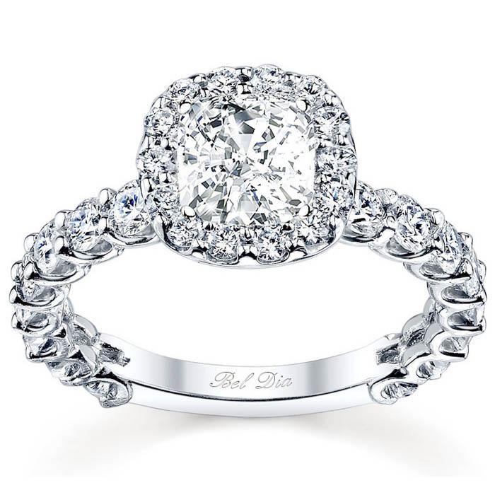 U-Prong Halo Engagement Ring Halo Engagement Rings deBebians 