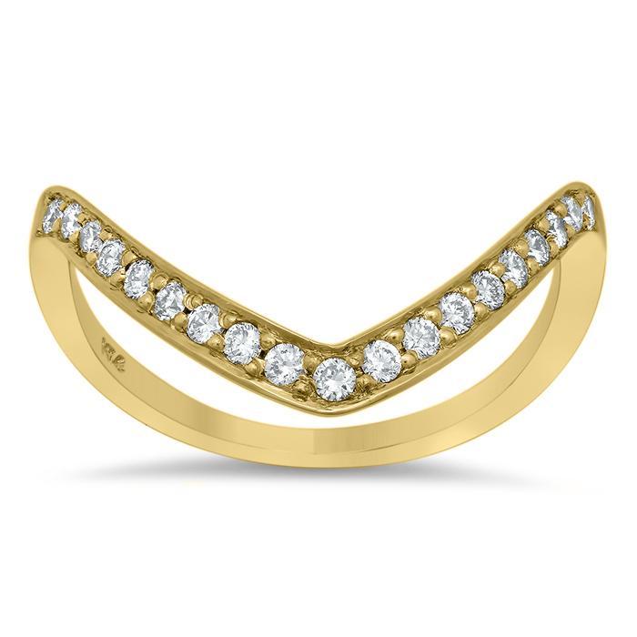 9ct White Gold 0.10ct Diamond Wishbone Ring – Harper Kendall