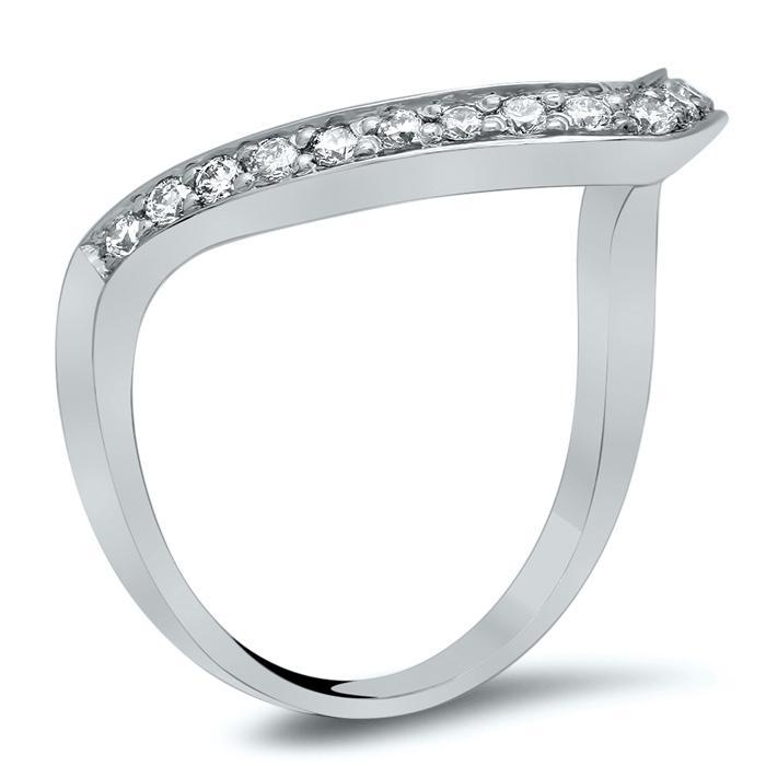 V-Shaped Pave Diamond Ring Diamond Wedding Rings deBebians 