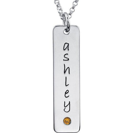 Vertical Name Pendant Necklace Personalized Necklaces deBebians 