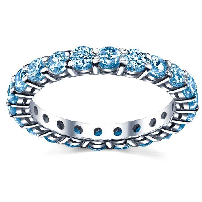 Wedding Band of Blue Topaz Gemstone Eternity Rings deBebians 