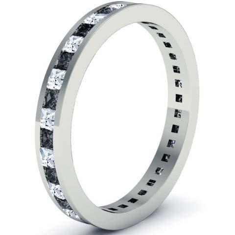 White and Black Diamond Eternity Band Gemstone Eternity Rings deBebians 