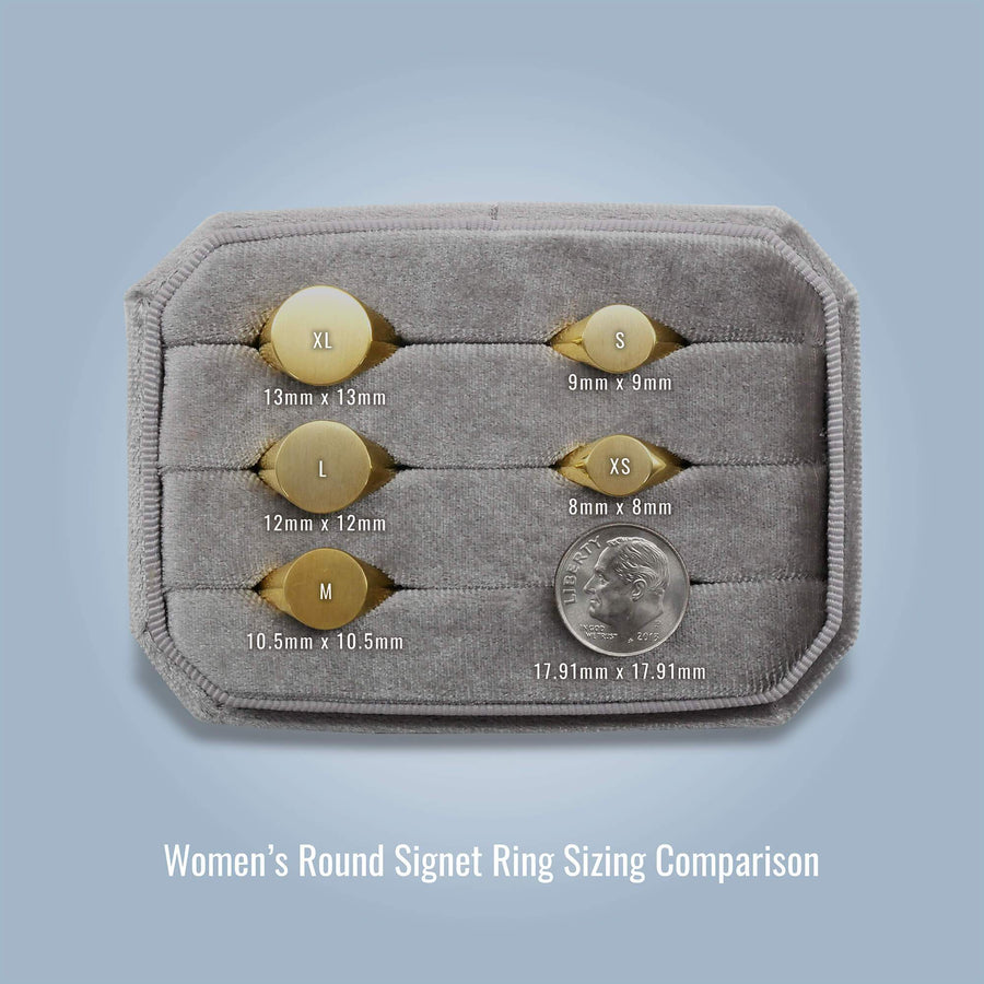 Women's Round Signet Ring - Small Signet Rings deBebians 