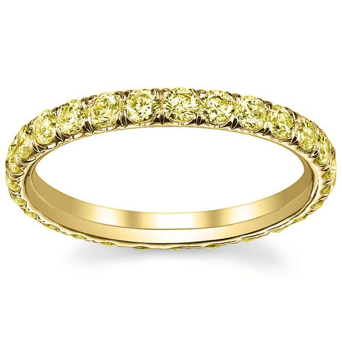 Yellow Gold Yellow Diamond Eternity Band Diamond Eternity Rings deBebians 