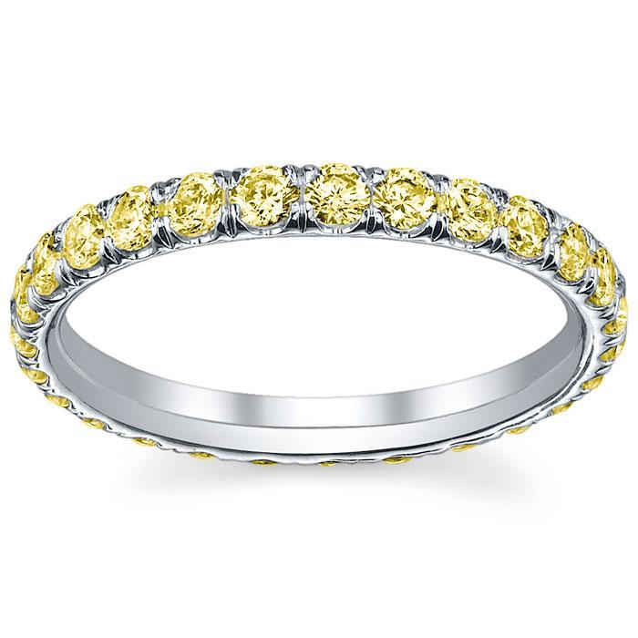 Yellow Gold Yellow Diamond Eternity Band Diamond Eternity Rings deBebians 