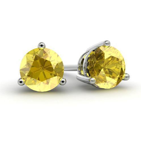 Yellow Sapphire Studs Gemstone Stud Earrings deBebians 