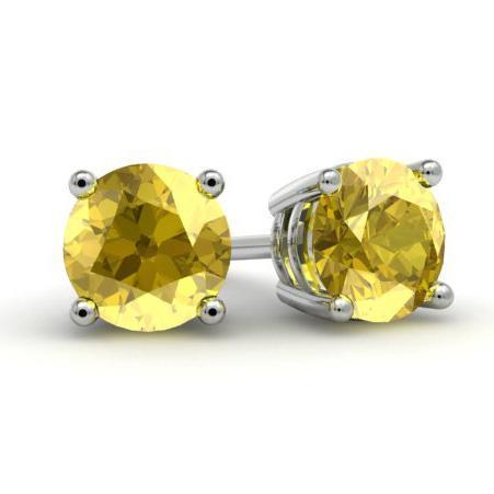 Yellow Sapphire Studs Gemstone Stud Earrings deBebians 