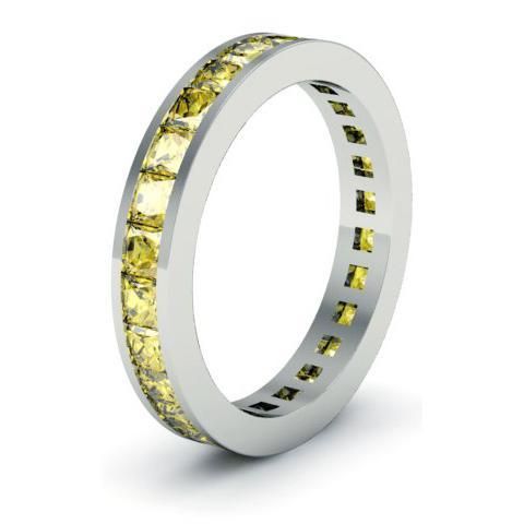 Yellow Sapphire Eternity Anniversary Ring Gemstone Eternity Rings deBebians 