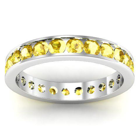 Yellow Sapphire Eternity Band in Channel Setting Gemstone Eternity Rings deBebians 