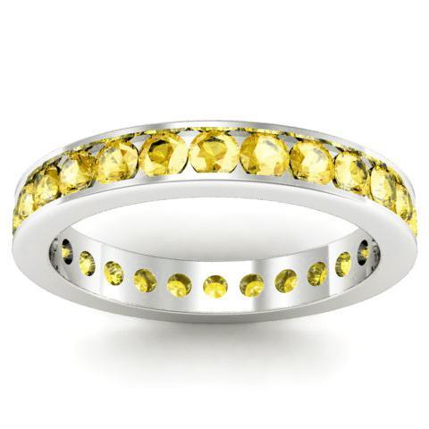 Yellow Sapphire Eternity Ring in Channel Setting Gemstone Eternity Rings deBebians 
