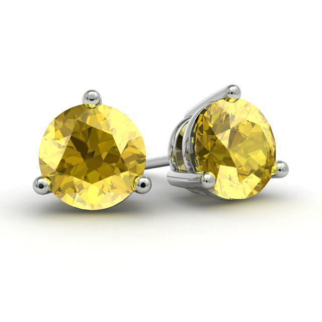 Yellow Sapphire Studs Gemstone Stud Earrings deBebians 