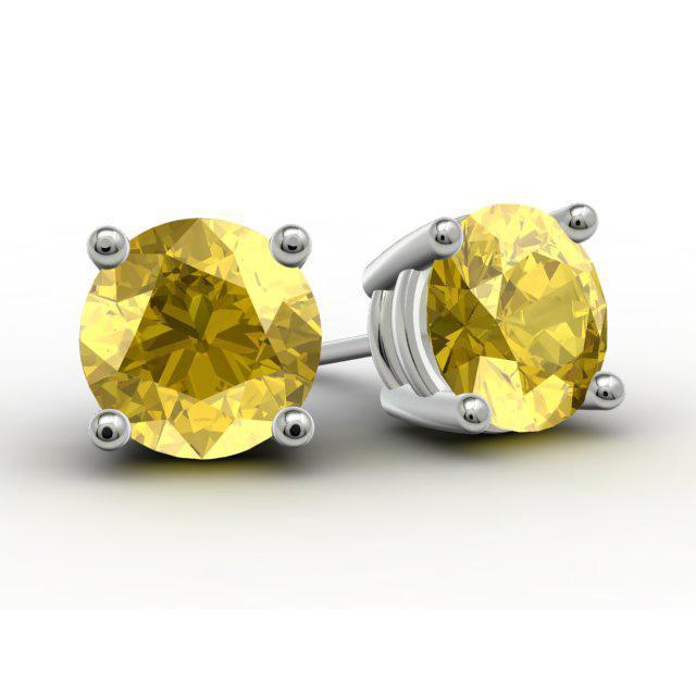 Yellow Sapphire Studs Gemstone Stud Earrings deBebians 