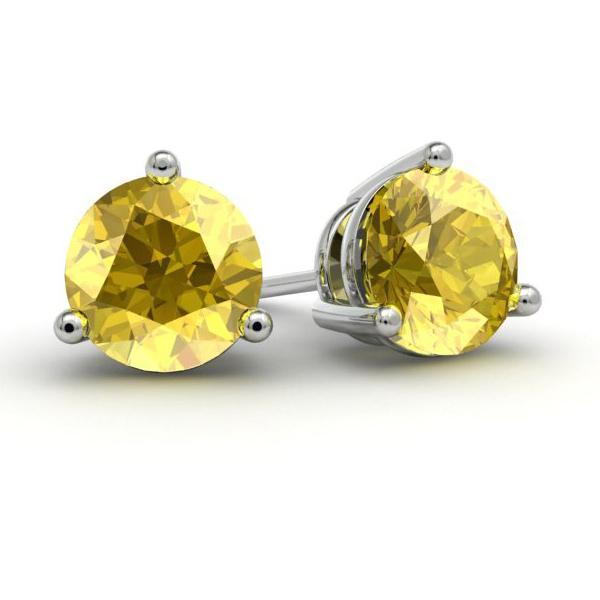 Yellow Sapphire Stud Earrings Gemstone Stud Earrings deBebians 