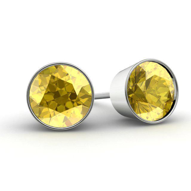 Yellow Sapphire Stud Earrings Gemstone Stud Earrings deBebians 