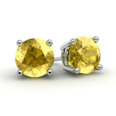 Yellow Sapphire Stud Earrings Gemstone Stud Earrings deBebians 