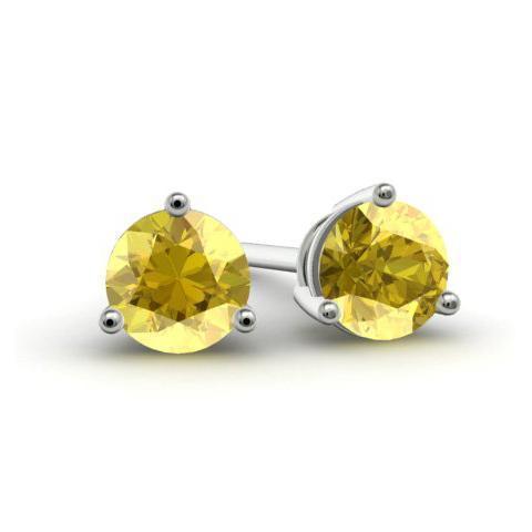 Yellow Sapphire Studs Gemstone Stud Earrings deBebians 