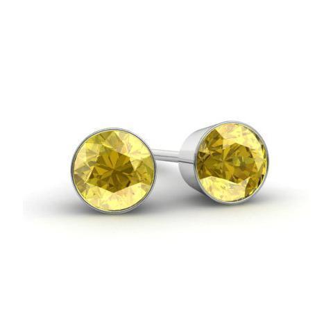 Yellow Sapphire Studs Gemstone Stud Earrings deBebians 