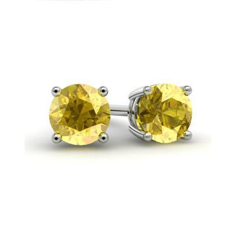 Yellow Sapphire Studs Gemstone Stud Earrings deBebians 